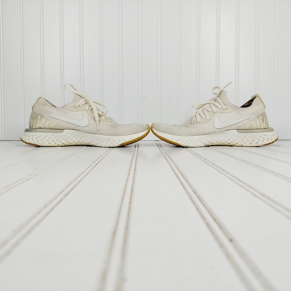 Nike Epic React Flyknit Light Cream Athleisure Running Sneakers E7 - Picture 7 of 12